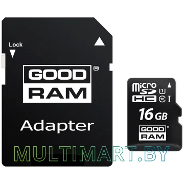 Карта памяти GOODRAM M1AA microSDHC 16GB (с адаптером)